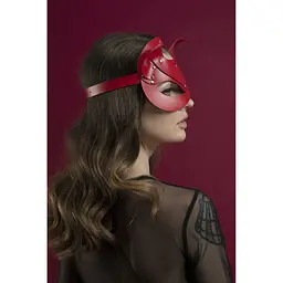 Маска кішечки Feral Feelings - Catwoman Mask, натуральна шкіра, червона - мініатюра 2