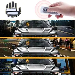 Підсвічування автомобільне LED-долоня рука на заднє скло для жестів (Gesture fan fak car Led) - мініатюра 3