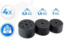 Гантелі розбірні бітумні THUNDER GYM-02 зі з'єднувачем для штанги, 2 x 10 кг (GYM-02) - мініатюра 7