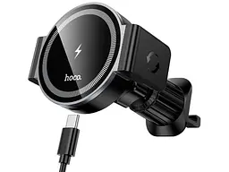 Автомобільний тримач для смартфона Hoco HW35 Qi 15W Black