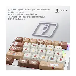 Клавіатура Ajazz AK029 Meow Magnetic Switch USB UA Beige (AK029-M-Y) - мініатюра 8
