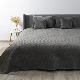 Покривало ТЕП Velour сіре Ромб круглий 180x240 см