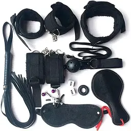 Комплект для BDSM ігор на 10 предметів One Size чорний