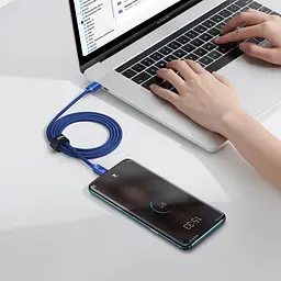 Кабель Baseus USB Type-C Crystal Shine Series Fast Charging Data Cable Type-C to Type-C 100W 1.2m Blue (CAJY000603) - мініатюра 5