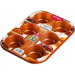 Форма для випікання Lamart Copper на 6 кексів (LT3091) - мініатюра 2