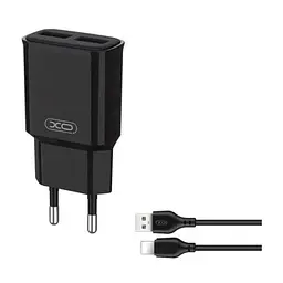 Зарядний пристрій XO L92C (2USB/2.4A) + USB - Lightning Чорний (XO-L92C-L) - мініатюра 5