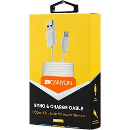 Дата кабель USB 2.0 AM to Lightning 1.0m White Canyon (CNE-CFI1W) - мініатюра 2