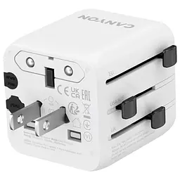 Перехідник Canyon Travel Adapter OnTour One EU/UK/US/AUS White (CNS-TA1005W) - мініатюра 3
