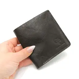 Чоловічий шкіряний портмоне коричневий GRANDE PELLE 10х10х2 см acs0032102 - мініатюра 2