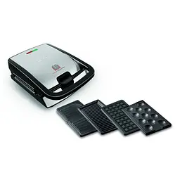 Tefal Мультимейкер Snack collection 700Вт, тефлон, 3 пластини, корпус-нержав.сталь/пластик, чорний - мініатюра 5