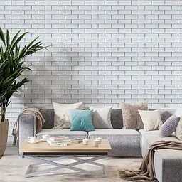Самоклеюча 3D панель Sticker Wall 700х770х5мм Біла цегла смужка срібло 100-5 SW-00000753 - мініатюра 5
