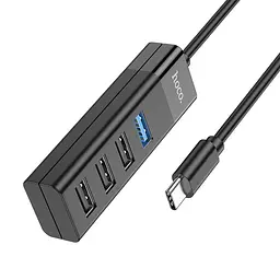 Hub адаптер Hoco Type-C Easy mix 4-in-1 converter HB25 Usb3.0+3xUsb2.0 - мініатюра 2