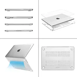 Пластикова накладка (верх та низ) HardShell Case для Apple MacBook Air 15.3` M2 A2941 2023 Crystal Grey [98197] - мініатюра 4