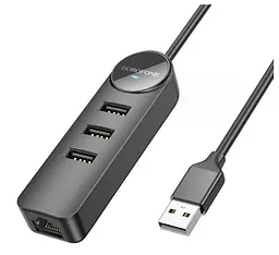 Конвертер адаптер USB Borofone на мережевий вихід RJ-45 DH6 Erudite 4-in-1 Gigabit Ethernet Adapter 120 см - мініатюра 2