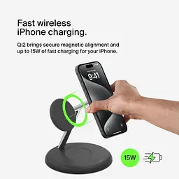 Бездротовий зарядний пристрій Belkin 3in1 Magnetic Qi2 15W Black (WIZ023VFBK) [154441] - мініатюра 6