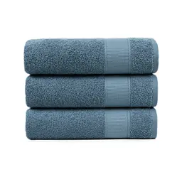 Рушник махровий Lotus Home - Dena navy сіро-синій 50x90