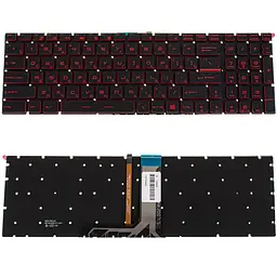 Клавіатура для ноутбука MSI (GV62 GT62) rus чорний без кадру підсвічування клавіш (ЧЕРВОНИЙ)