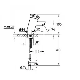 Кран-дозатор для раковини Grohe Contromix Public 36109000, Хром - мініатюра 2