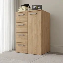 Комод на 4 шухляди з дверима Idea ТКБ-363 Дуб крафт