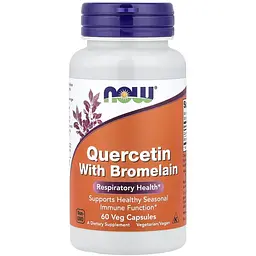 Кверцетин + бромелайн Now Foods Quercetin with Bromelain 60 веганських капсул
