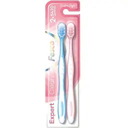 Зубна щітка Fesco Expert Clean Extra Soft Блакитна 1 шт. + Рожева 1 шт. (4820204702311)
