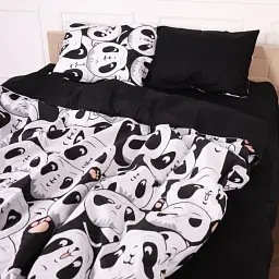 Підковдра MirSon Бязь 17-4850 Panda 110 x 140 см чорно-біла (2200009584695) - мініатюра 2