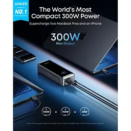Батарея універсальна Anker 26000mAh Prime 300W PD Black (A110AH11) - мініатюра 5