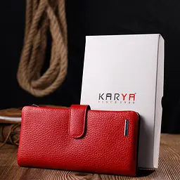 Жіноче шкіряне портмоне KARYA 9,5х18,5х2 см acs0024047 - мініатюра 9