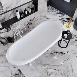 Ванна окремостояча матова Amidicon Symphony 167x78 чорна з литого каменю срібні ніжки SYMFONIYA_167_s_BLACK_MAT, Чорний матовий - мініатюра 4
