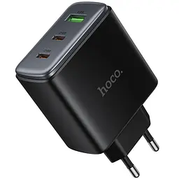 Мережевний зарядний пристрій Hoco C160A Upgrade PD65W+QC3.0 1USB-A/2C Black - мініатюра 5