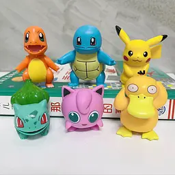 Ігровий набір фігурок кемони Pokemon: Пікачу, Бульбазавр, Псайдак, Сквіртл, Чермандер, Джигліпаф, 6 шт