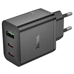 Мережевий зарядний пристрій Hoco N50 USB/2 Type-C PD 45W чорний