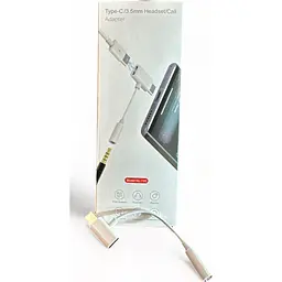 Перехідник Type-C to Type-C Jack 3.5mm white AC-202 XoKo (XK-AC-202-WH) - мініатюра 3