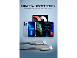 Кабель Lightning Romoss CB1737 USB Type-C to Lightning 27W 1m Gray (CB1737-631-G43H) - мініатюра 4