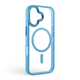 Чехол Apple iPhone 16, Unit MagSafe, голубой, прозрачный, магсейф, противоударный, магнитный, панель-накладка с поддержкой MagSafe, с поддержкой беспроводной зарядки, TPU+PC, защита всего корпуса, ударопрочный, ArmorStandart (ARM78726) - мініатюра 2