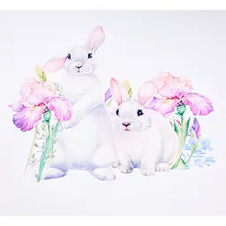 Скатертина Alba ceramics Кролик у квітах 140х220 см (796-014) - мініатюра 2