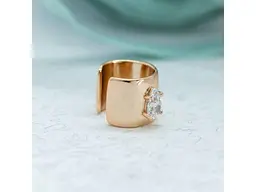 Сережка Xuping каффа Еніт 58029 11х8мм білі фіаніти 1.4г позолота 18К