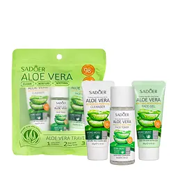 Дорожній набір косметики для обличчя Sadoer Aloe Vera 3 в 1