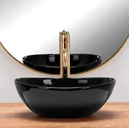 Умивальник Rea Sofia mini накладний black REA-U8013, Чорний - мініатюра 5