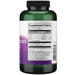 Гідролізований колаген типів Swanson Hydrolyzed Collagen Peptides + Vitamin C Types I and III 250 таблеток - мініатюра 2