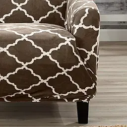 Високоякісний еластичний водонепроникний чохол на диван Modern Plant Brown - мініатюра 2