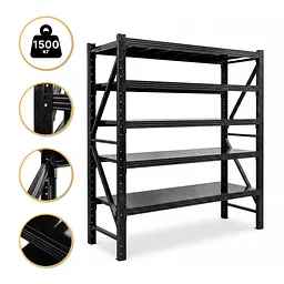 Металевий стелаж LEOBRO Premium Pro 200 х 200 х 50 см, 300кг/полиця, 5 полиць (LB-R131)