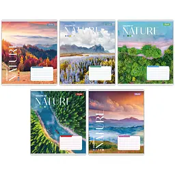 Зошити учнівські 96 аркушів лінія 1В Colors of nature, 5 шт. в упаковці