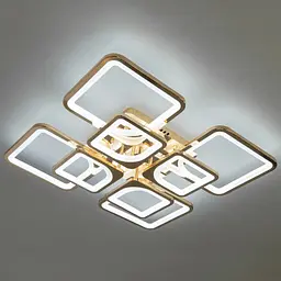 Стельова LED-люстра Diasha 8060/4+4G 135W, Ø60×14 см, 3 кольори світла, диммер, пульт