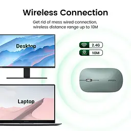 Маніпулятор миша бездротова UGREEN MU001 Portable Wireless Mouse Green - мініатюра 7