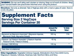 Мінерали Solaray Magnesium Potassium Asporotate 60 капсул - мініатюра 2
