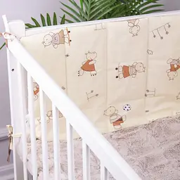 Захисний борт в ліжечко MirSon Kids Time 18-0009 Happy Hipos, бежевий - мініатюра 3
