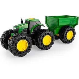 Машинка Трактор John Deere Kids Monster Treads із причепом і великими колесами (47353) - мініатюра 7