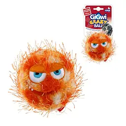 Іграшка для Собак Gigwi Crazy Ball Гумовий М'яч з ворсистою Покриттям і пищалки Помаранчевий 7 см