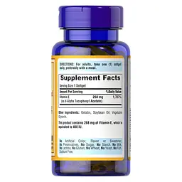 Вітаміни та мінерали Puritan's Pride Vitamin E 400 IU (268 мг) Naturally Sourced 100 капсул - мініатюра 2